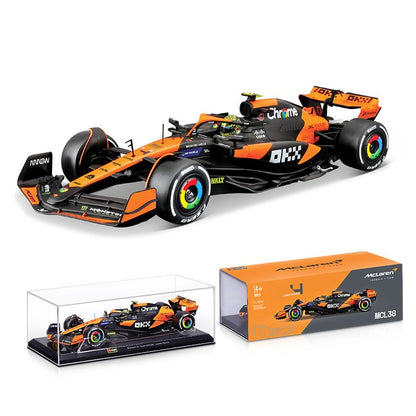 2025 Nova Chegada Bburago 1:24 MCL38 Mônaco MCL38 Mclaren 4# Lando Norris 81# Oscar Piastri Liga Modelo de Carro em Miniatura Fundido Brinquedo