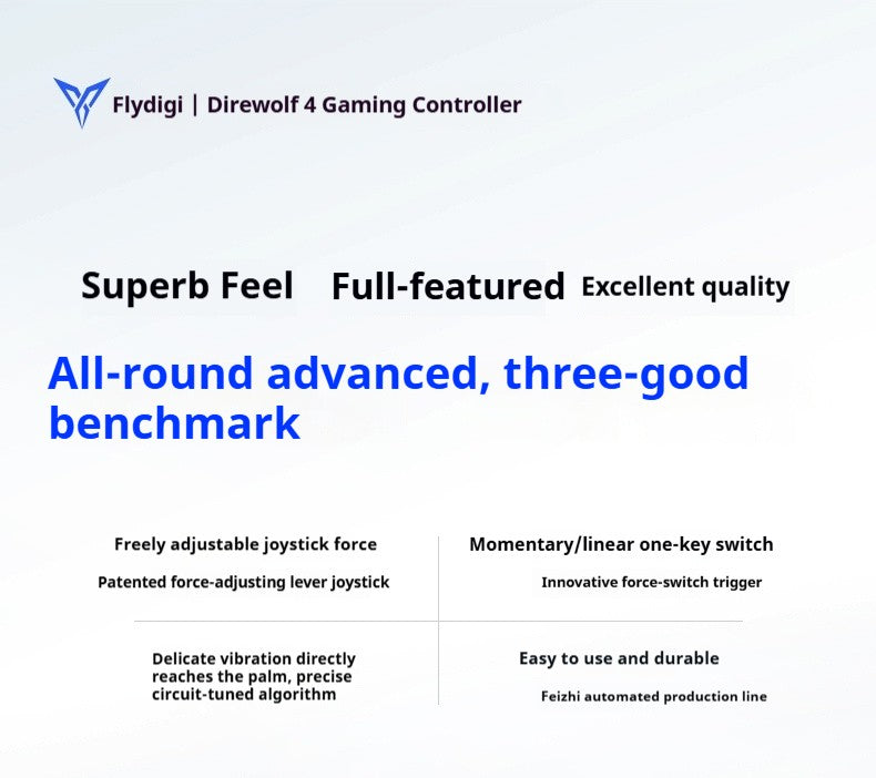 Flydigi Direwolf 4 Gamepad Hall Linear Trigger Force Adjustment Joysticks Wireless Controller for Windows Android IOS Switch1/2