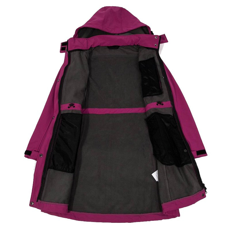 Women's Hiking Jacket Long Soft Shell Fleece Outdoor Windbreaker Camping Trekking Climbing Female Coats Winter