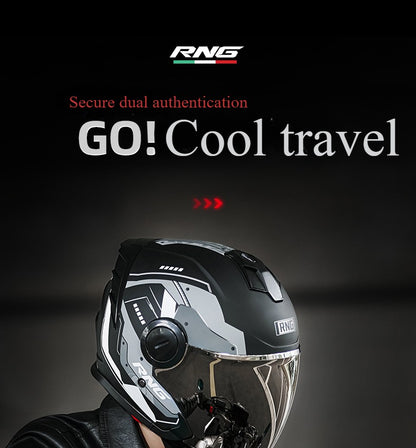 Capacete 3/4 para Motocicleta com Bluetooth, Viseira Dupla, Aprovado pelo DOT, Capacete de Pilotagem para Bicicleta Elétrica e Motocicleta
