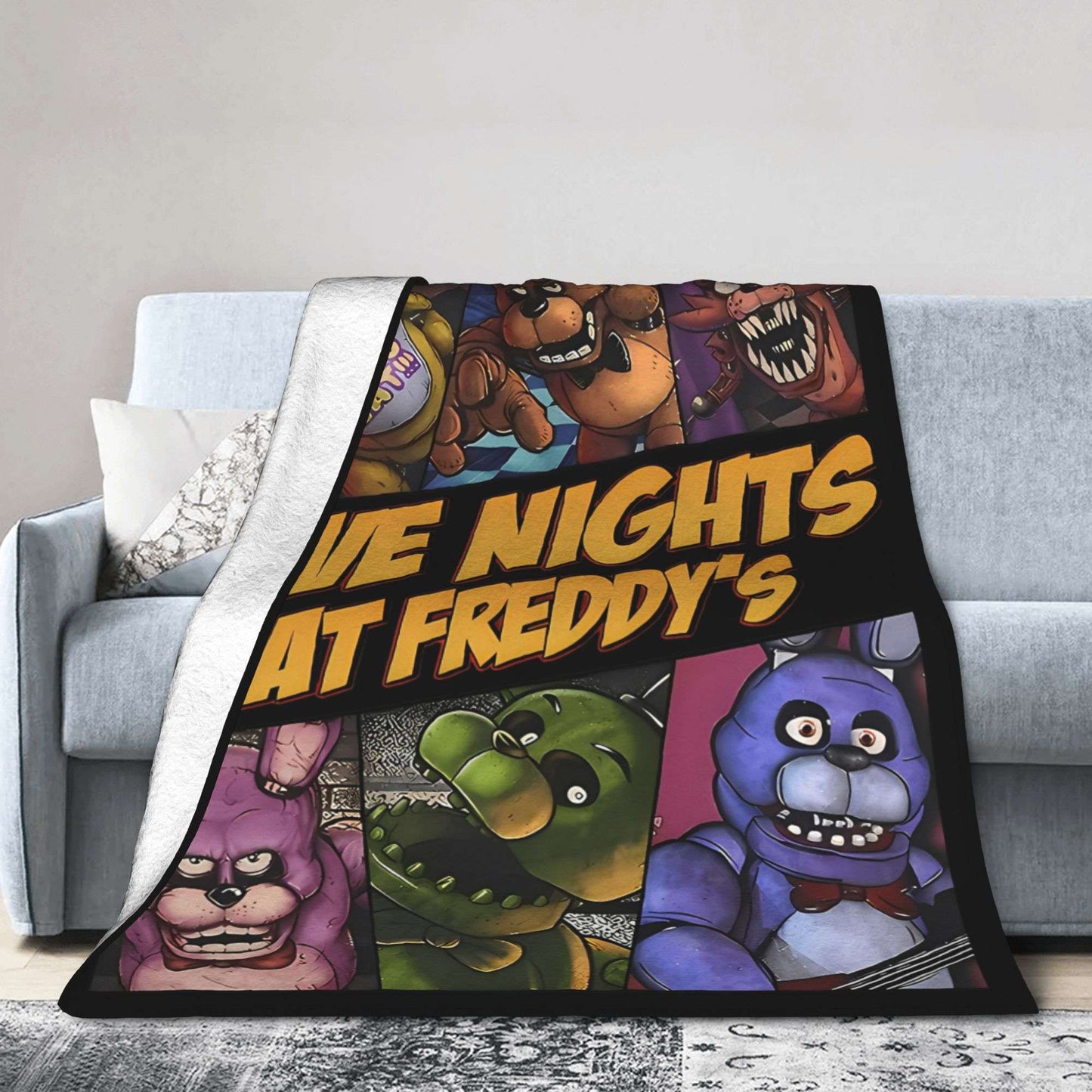 FNAF At Freddys Blankets Fleece Textile Decor Multi-function Super Soft Throw Blankets for Sofa Bedroom Bedspreads
