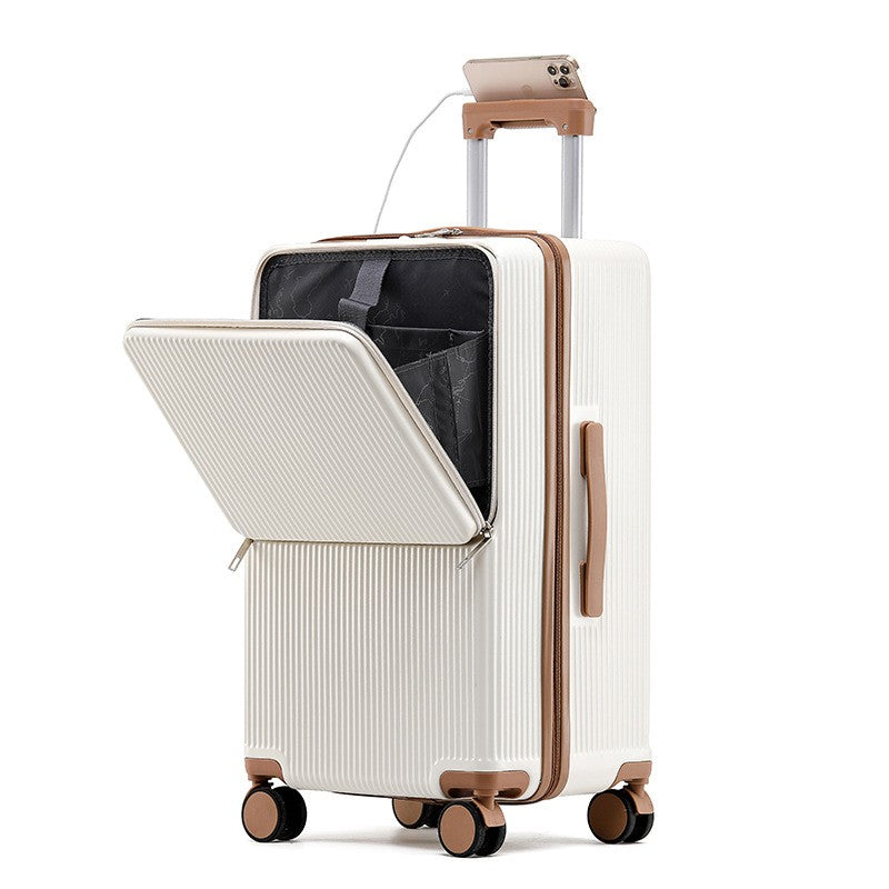 sushimu Suitcase Wide Handle Travel Suitcase Men 20 24 26 Carry-On Luggage Women PC Aluminum Frame Trolley Case