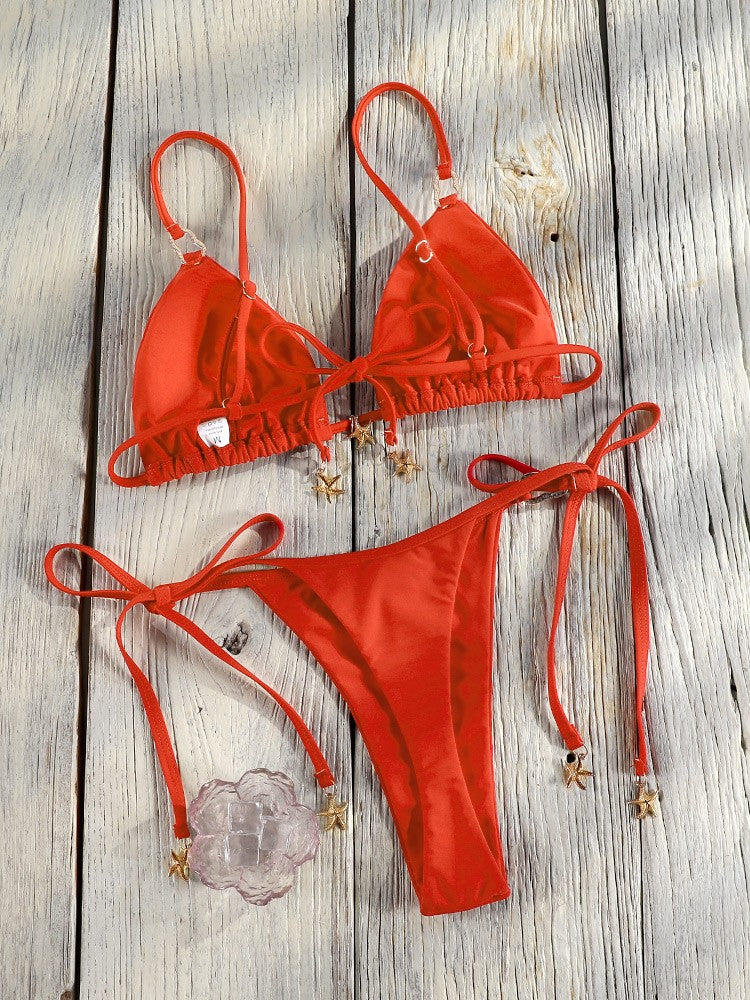 Rinabe Printed Bikini Set Triangle Bikinis Low Waist Swimsuit For Women Micro Thongs Bathing Suits 2025 Biquini Summer Beachwear