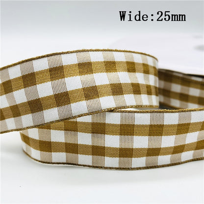 5yards/Lot 10mm 25mm Plaid Ribbon Christmas Decor Ribbon For Handmade Design Christmas Decoration DIY Gift Wrapping