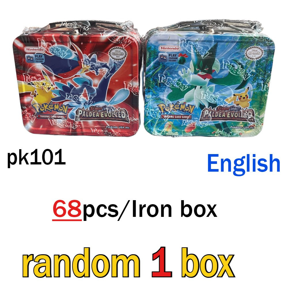 Hot 41/42/48/68/118/210 Caixa de Ferro Pok é mon Pikachu Trading Game Card PTCG Mewtwo Sylveen Série de Brinquedos Anime Battle Card