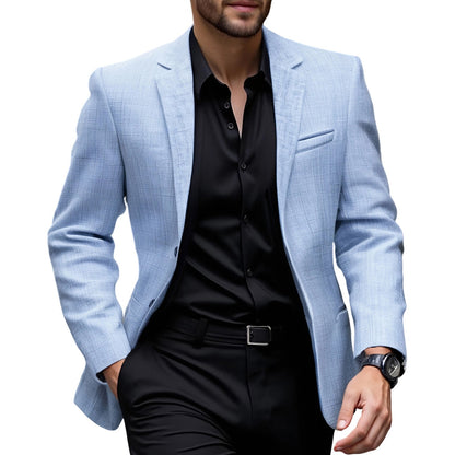 Men s Casual Blazer Single Button Stylish Solid Lapel V Neck Long Sleeve Sport Coats for Spring and Fall