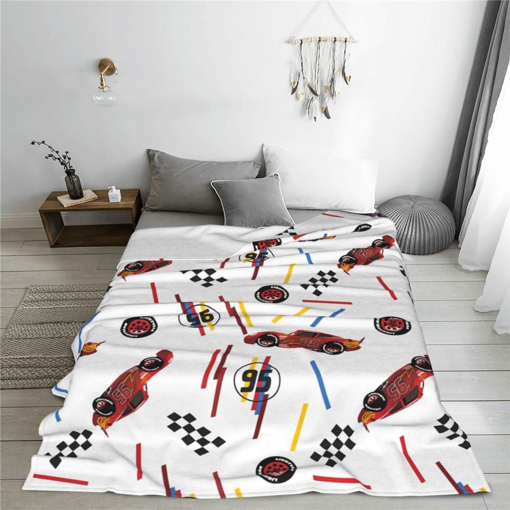 Cars Lightning McQueen 95 Flannel Blanket Life Is A Highway Super Warm Throw Blanket for Couch Bed Picnic Bedspread Sofa Bed