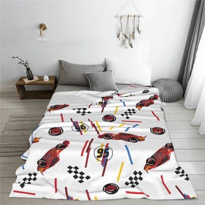 Cars Lightning McQueen 95 Flannel Blanket Life Is A Highway Super Warm Throw Blanket for Couch Bed Picnic Bedspread Sofa Bed
