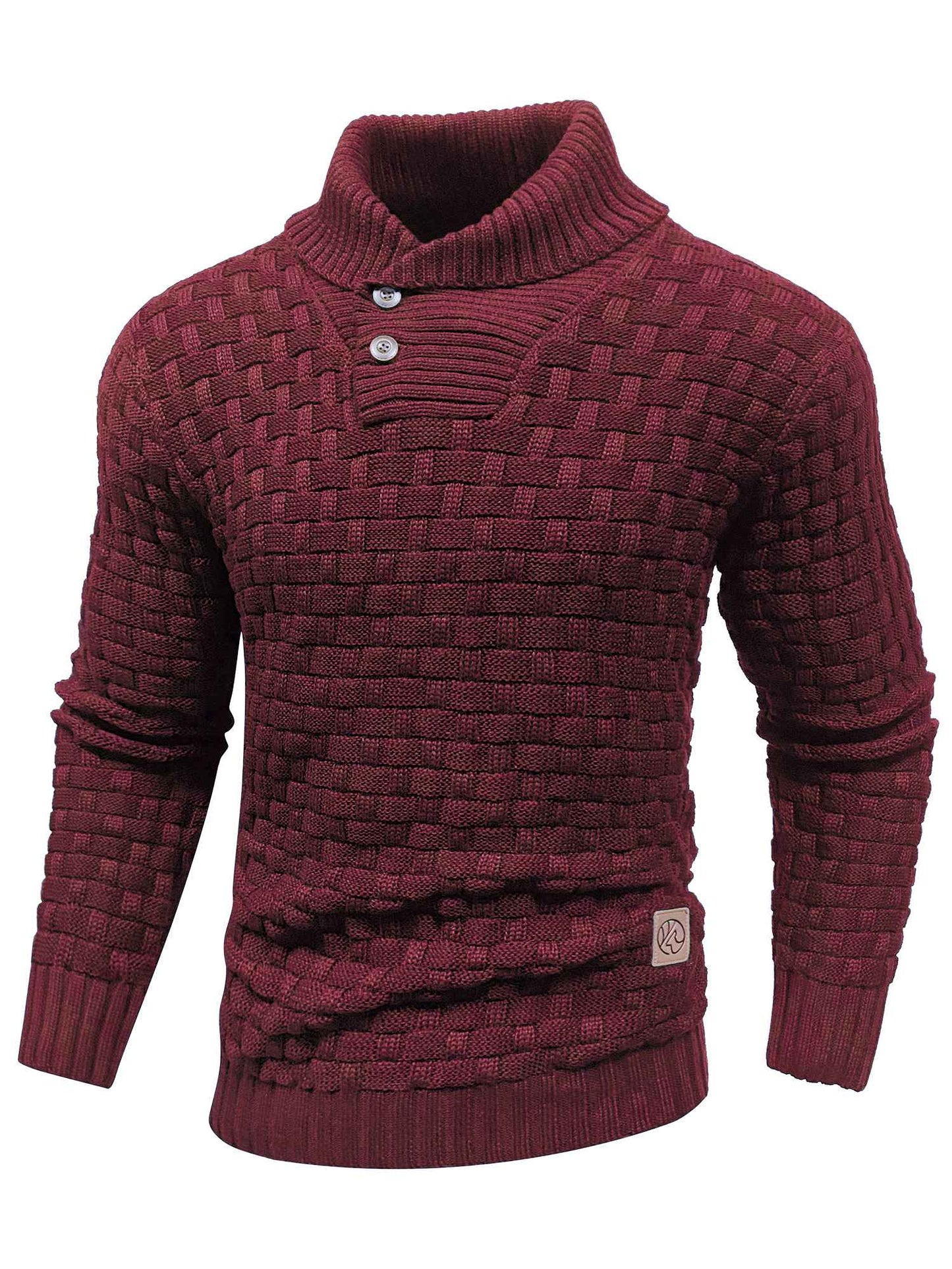 Men’s Knitted Sweater Casual Crew Neck Warm Long Sleeve Comfortable Pullover Textured Ribbed Edge High Quality Top US Size