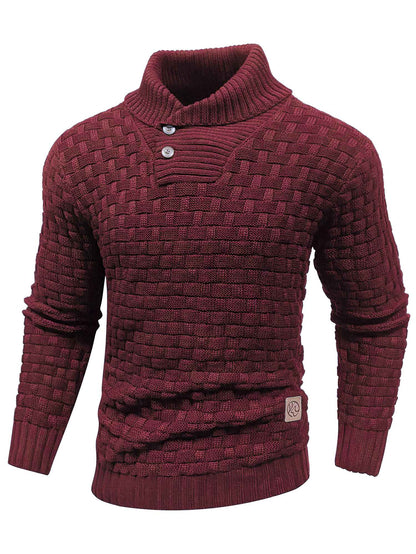 Men’s Knitted Sweater Casual Crew Neck Warm Long Sleeve Comfortable Pullover Textured Ribbed Edge High Quality Top US Size
