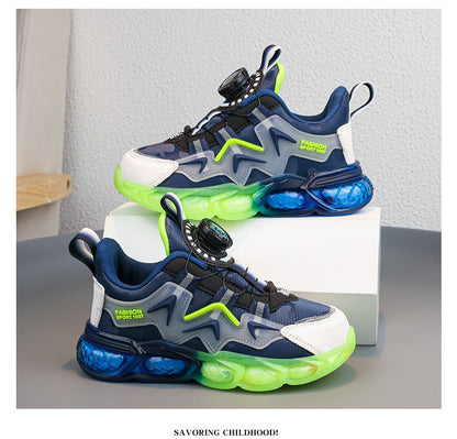 New Children's Leather Casual Shoes For Boy Girls Outdoor Running Sneakers Breathable Mesh Kids School Walking Sport Non Slip