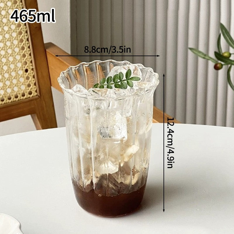Copos de café gelado Copo de vidro estético Garrafa de água Copos para beber Utensílios de mesa decorativos Caneca de café gelado Copo de coquetel
