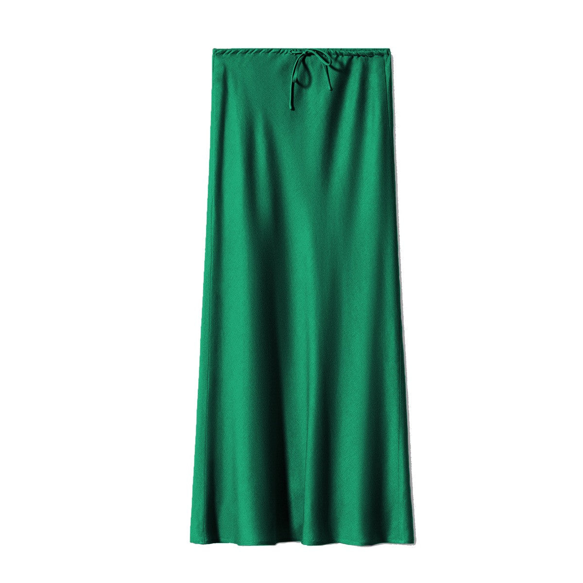 New In 2025 Spring Summer Solid Color Satin Long Skirt For Women High Waist Lace