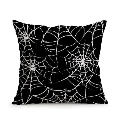 Halloween Ghost Pumpkin Print Cushion Cover Peach Skin Velvet Room Home Sofa Living Office Car Simplicity Pillow Cover 45x45CM