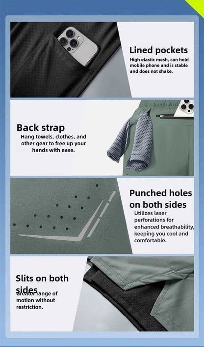 Men's Running-Specific Shorts with Phone Pocket: Quick-Dry Athletic Shorts for Short & Long Distance Running, Track&Field