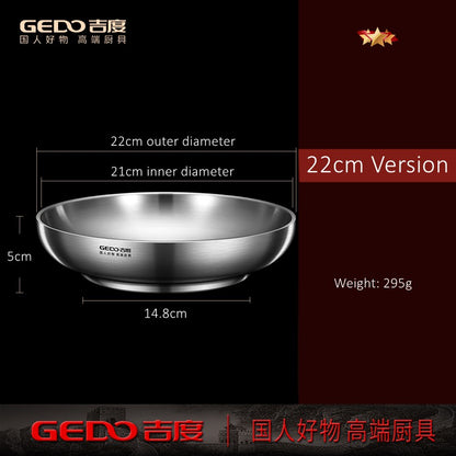 GEDO Ultra Thick Fall Resistant Sanitary Plate 2 Layer Hollow Design Heat Insulation Kitchen Dish 20cm~26cm Diameter Salad Bowl