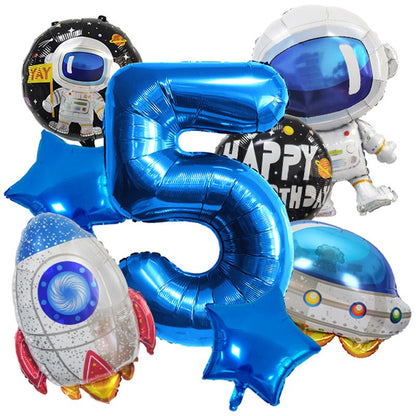 Astronaut Balloon Set Rocket Aluminum Film Balloon Children's Birthday Decoration Astronaut Decoration Supplies