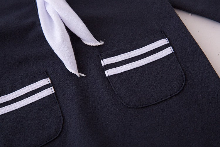 Halloween Children Rompers Captain Cosplay Costume Baby Sets Lapel Fashion Uniform Long Sleeve Stage Performance Clothes