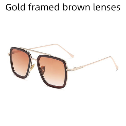 New Men's And Women's Metal Sunglasses European And American Fashion Trend Iron Man Same Style Small Frame Glasses UV400