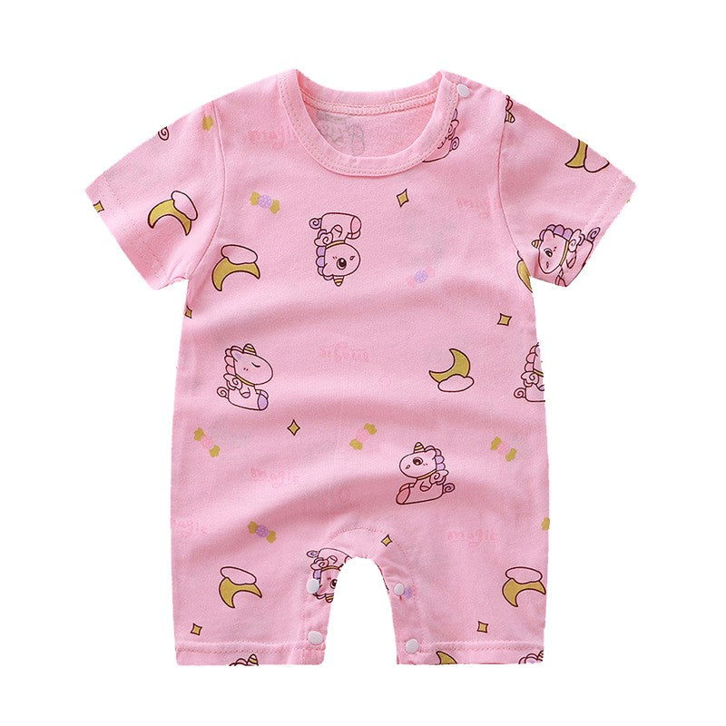 Newborn Baby Clothes Summer Short Sleeve Rompers Infant Boys Girls Cartoon Cotton Jumpsuit Toddler Thin Pajaodysuit For Newborns