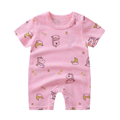 Newborn Baby Clothes Summer Short Sleeve Rompers Infant Boys Girls Cartoon Cotton Jumpsuit Toddler Thin Pajaodysuit For Newborns