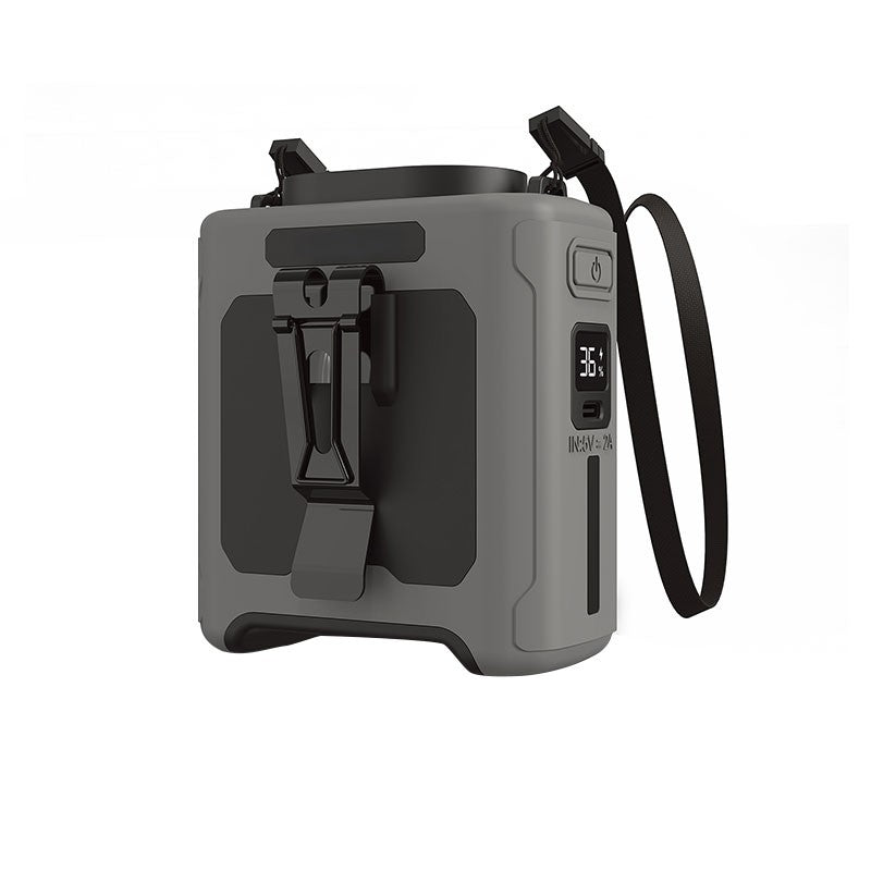 10000mAh Waist Fan Portable Handheld Hanging Neck Fan Ultra-Strong Wind with Phone Charging LED Light for Outdoor Working