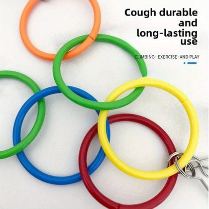 Brinquedo de Balanço Colorido para Papagaios Anéis de Escalada para Pássaros Papagaios Calopsitas Periquitos