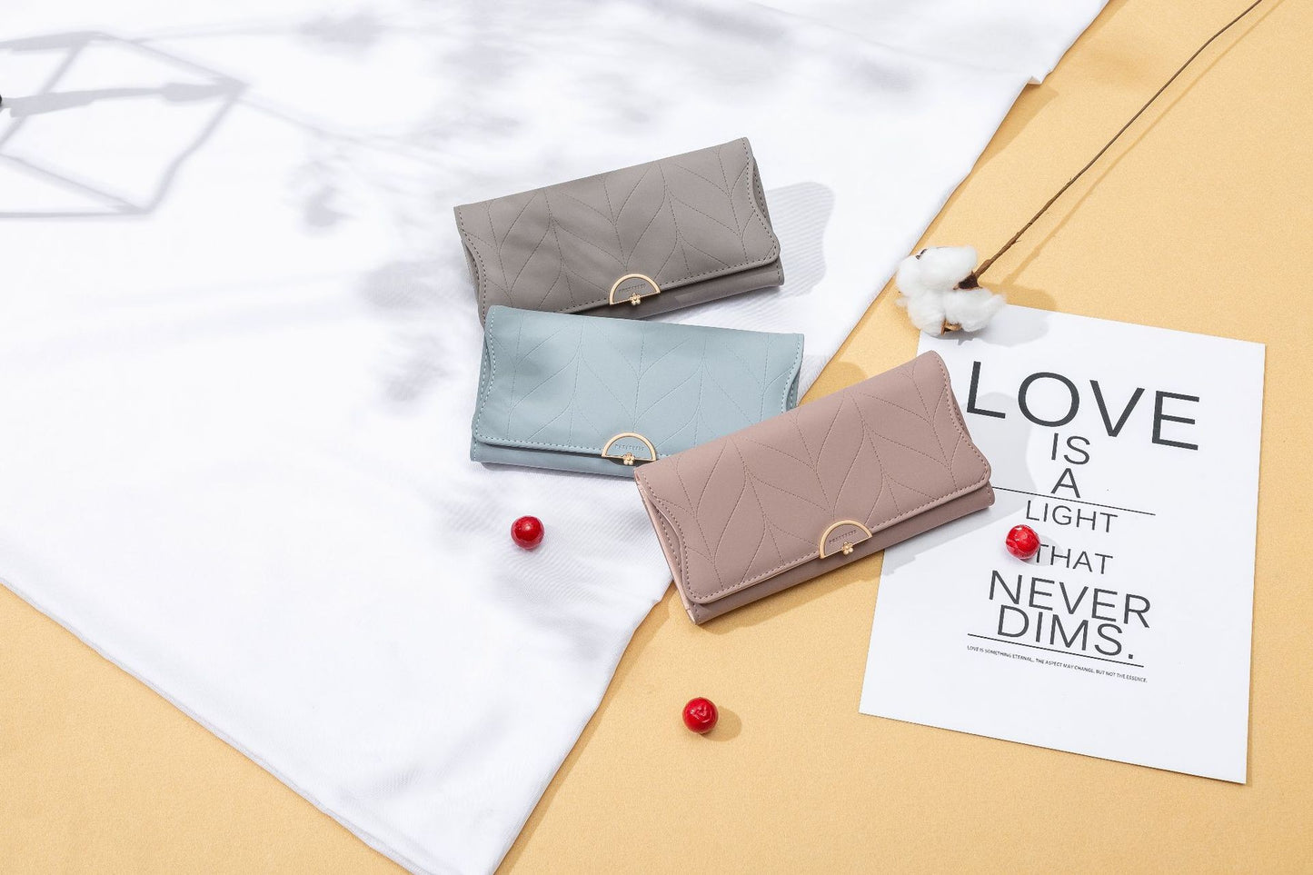 PU Fashion Long Women's Wallet Fashion Buckle New Handbag Large Capacity Fresh Wallet Wallet