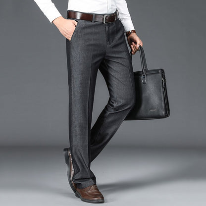 Calça Social Masculina Elegante Negócios Trabalho Super Venda Meia Idade Tamanho Grande 29-40 Calça Masculina de Alta Qualidade Folgada Formal
