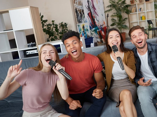 Microfones Sem Fio Aveek para Karaokê, Microfone para Caixas de Som com Receptor Recarregável para Festa, DJ, Casamento (2 Pacotes)