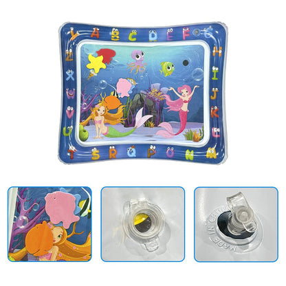 1 Peça Tapete de Jogo Inflável em PVC Padrão Sereia Tapete de Água para Bebê Almofada para Crianças Brinquedos Educacionais Precoces Tapete Almofada
