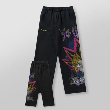 Hip Hop Yu-Gi-Oh Y2k Pants Baggy Sweatpants Men Elastic Waist American Streetwear Vintage Joggings Casual Pants Men Clothing