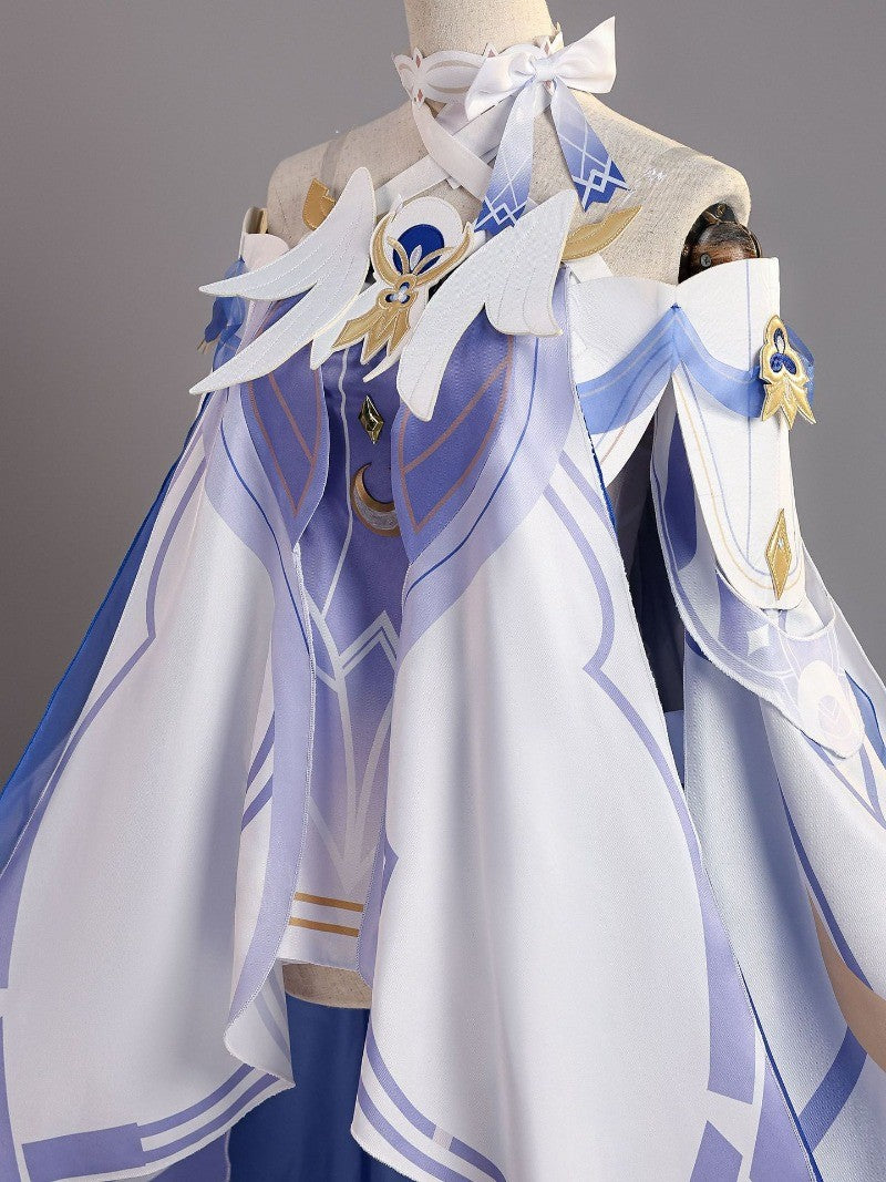Game Impact Damselette Columbina Cosplay Costume Wig Hair for Women Cosplay Halloween Fatui Role Play Party Dress Outfits