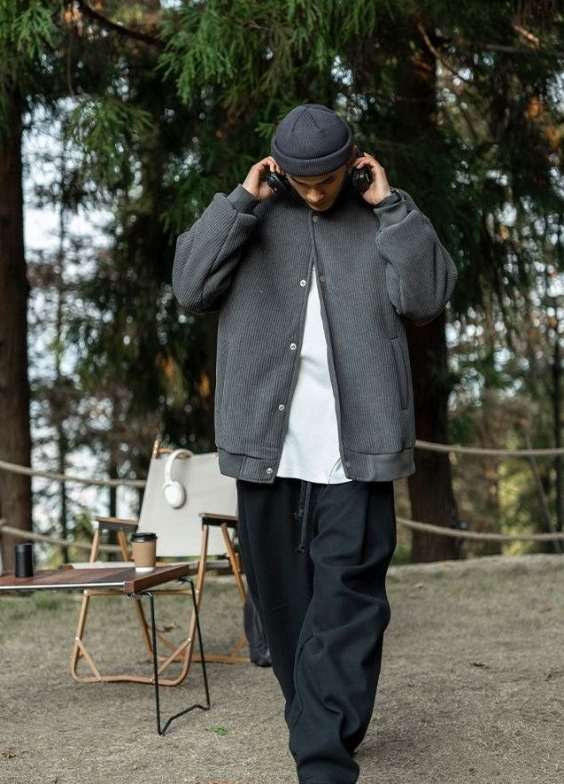 Oversize 300lb Men's Spring Fashion Baseball Jacket Vintage Loose Fit Pilot Coat Outerwear