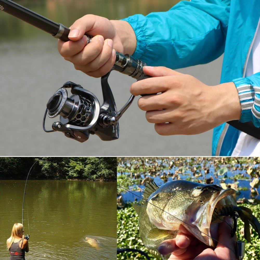 Kit Vara de Pesca Telescópica Sougayilang 1.8-2.7m e Carretilha de Pesca com Carretel de Alumínio de Alta Velocidade 5.1:1 com Linha de Pesca e Bolsa para Iscas