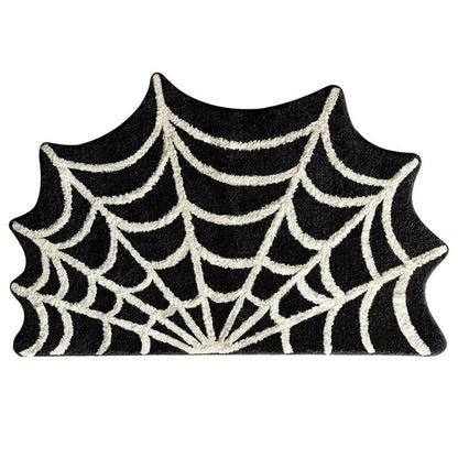 Trendy Crystal Velvet Halloween Door Mat Ghost Pumpkin Absorbent Floor Mat Wear-resistant Non-slip Ghost Rug for Halloween