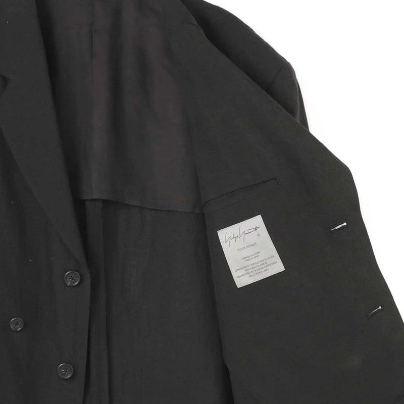 WVGA Spring Autumn New Man Tide Yamamoto Trendy Linen Blazer Niche Chic Casual Turn-Down Collar Long Sleeve Suit Coat Ins W13673