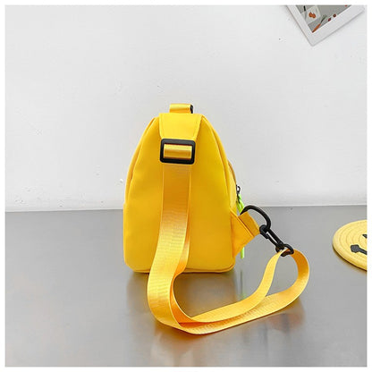 Bolsa de ombro infantil de cor lisa com letras simples, moderna, de nylon, para crianças, bolsa transversal, fofa, casual, para meninos, pochete, bolsa de mão