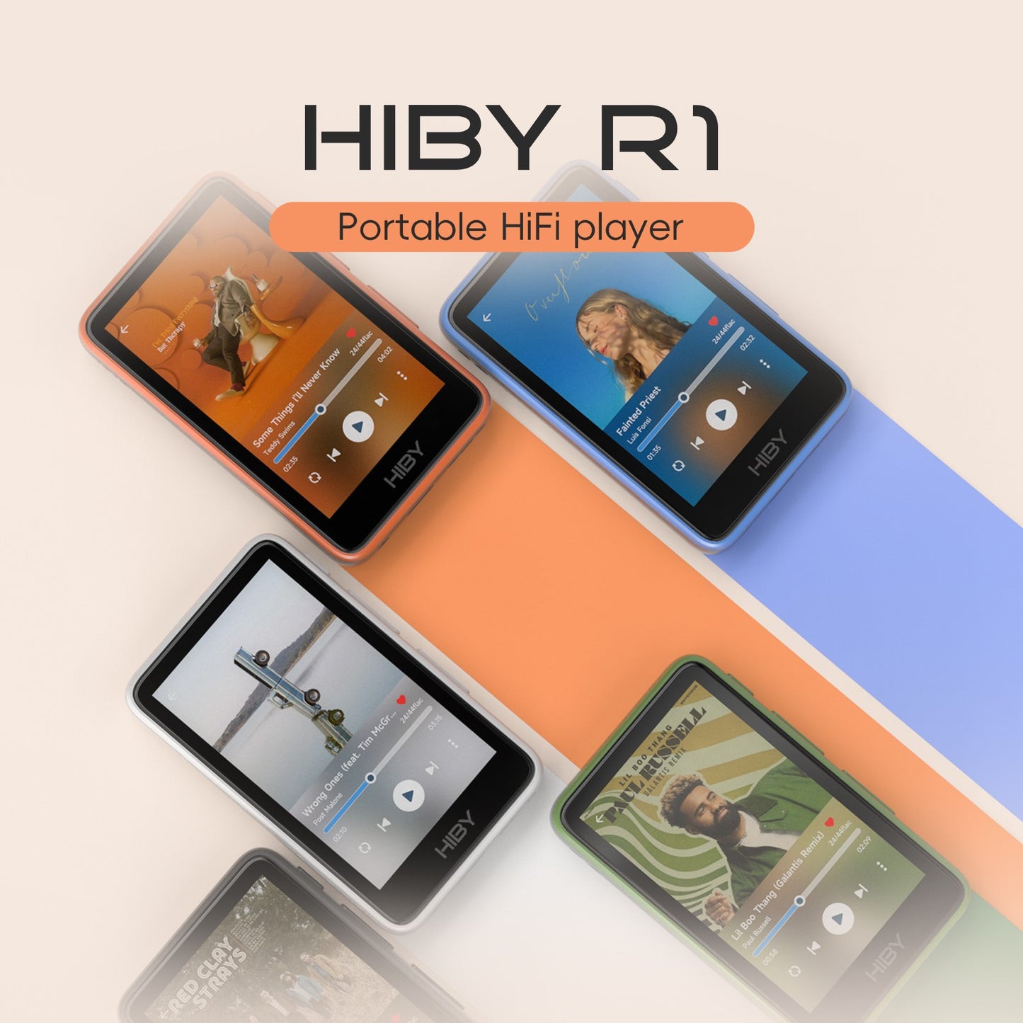 Reprodutor de Áudio HiBy R1 HiFi MP3 USB DAC WiFi Bluetooth 5.1 DSD256 PCM384kHz/32bit X1600E CS43131 MSEB Rádio Web Saída 3.5mm