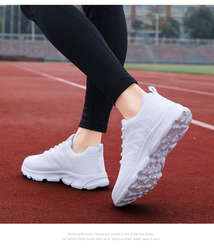 Novos Tênis Femininos Casuais Sapatos da Moda Respiráveis para Caminhada em Malha Sapatos Baixos Femininos 2024 Tenis Feminino Branco Sapatos esportivos femininos