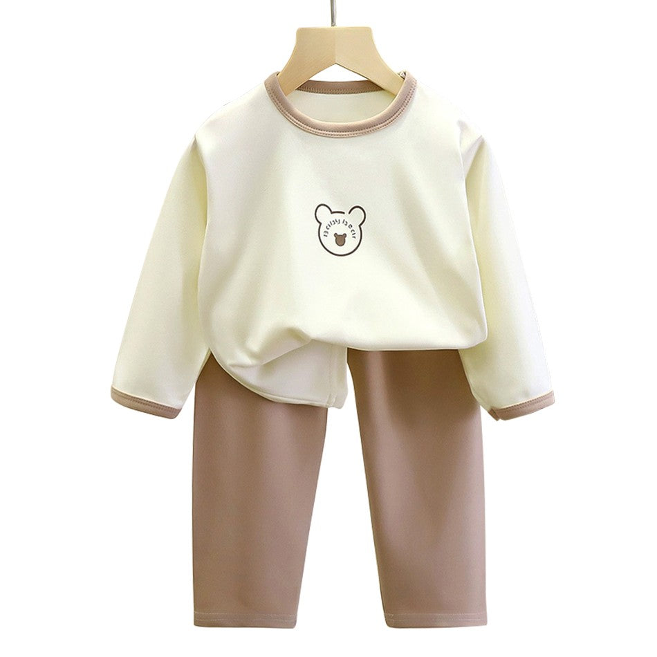 High Quality Boys and Girls Warm Pajama Sets for Autumn Soft and Cozy Fleece Lined Sleepwear Perfect for Comfortable Night Sleep
