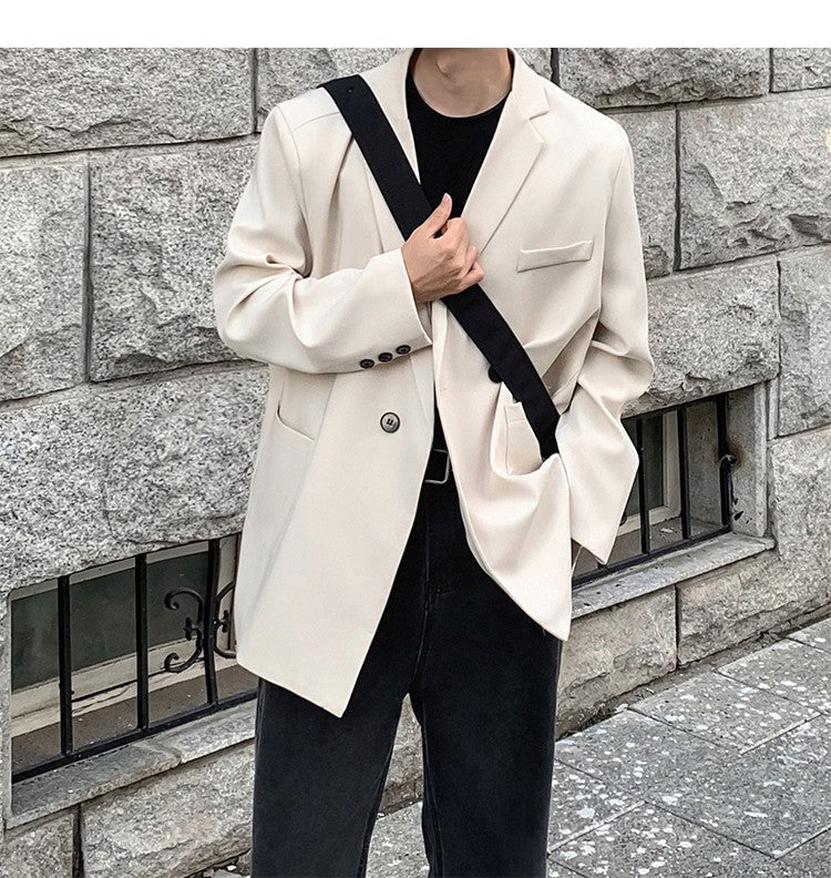 2024 Spring Summer Men Formal Blazers Men Korean Fashion Loose Casual Dress Jacket Men Harajuku Social Suit Jacket Clothing