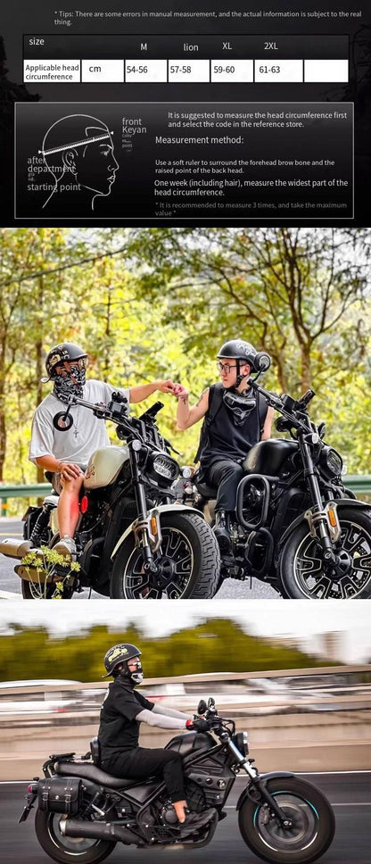 Certificação 3C da China, capacete de motocicleta novo, capacete coquinho retrô personalizado para homens e mulheres, leve, respirável, meio capacete.