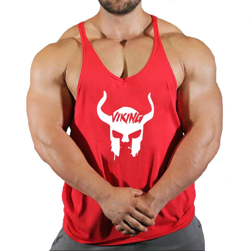 Skull Strong Print Clothing Bodybuilding Cotton Gym Tank Tops Men Sleeveless Und