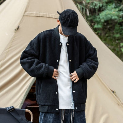 Oversize 300lb Men's Spring Fashion Baseball Jacket Vintage Loose Fit Pilot Coat Outerwear