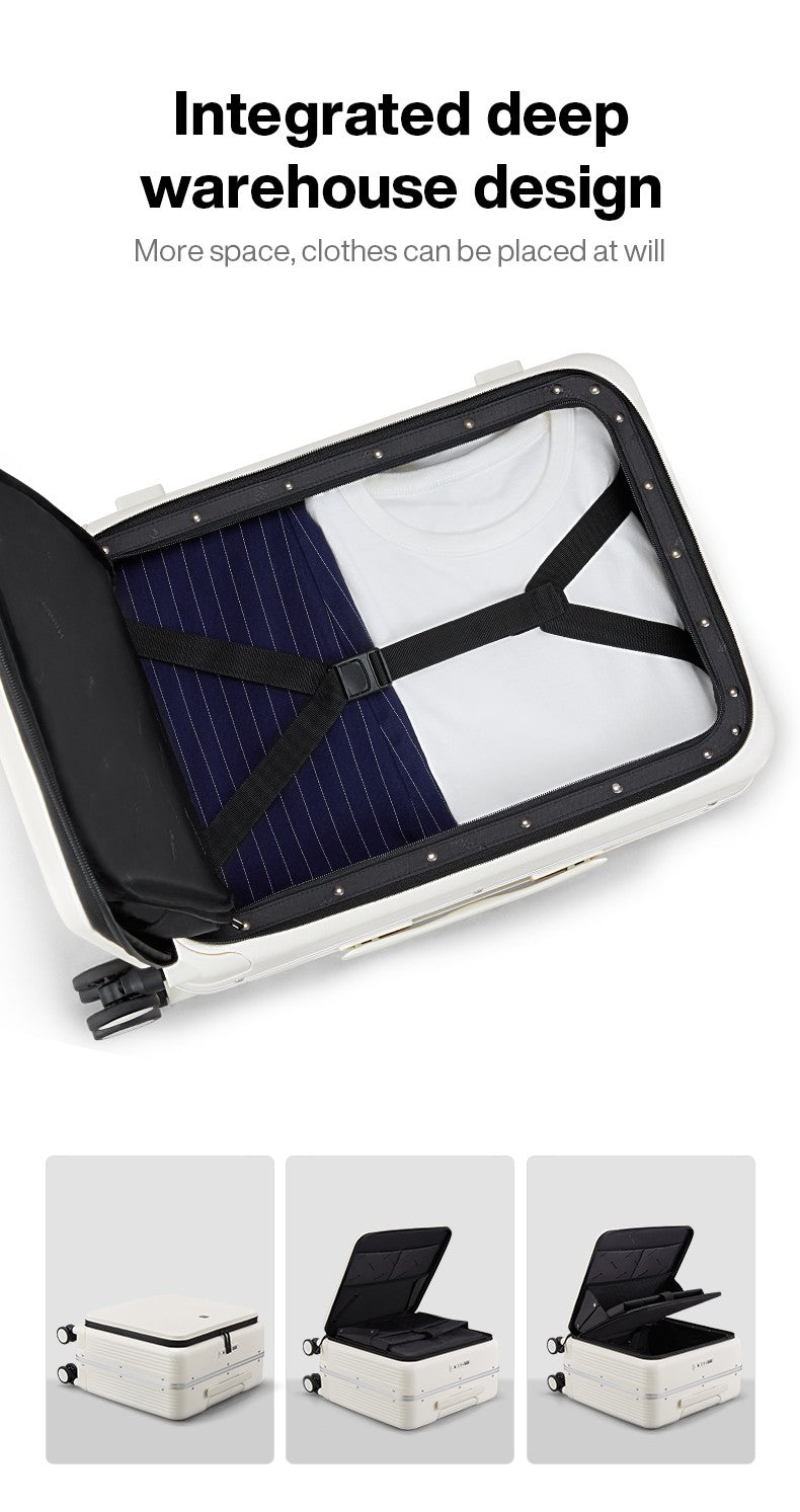 Hanke New Design Luggage Business Travel Suitcase Carry On Boarding Cabin Trolley Case PC Material Rolling Spinner Wheels