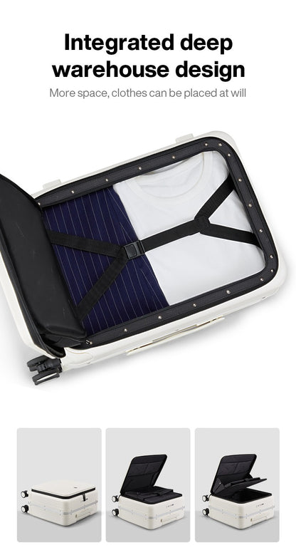 Hanke New Design Luggage Business Travel Suitcase Carry On Boarding Cabin Trolley Case PC Material Rolling Spinner Wheels