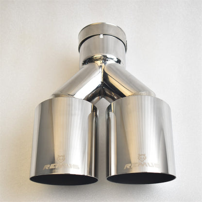 REMUS  Dual Exhaust Tip 3 Inch Inlet 3" outlet 9.5" Long Tail Pipe Double Wall Polished 304 Stainless Steel