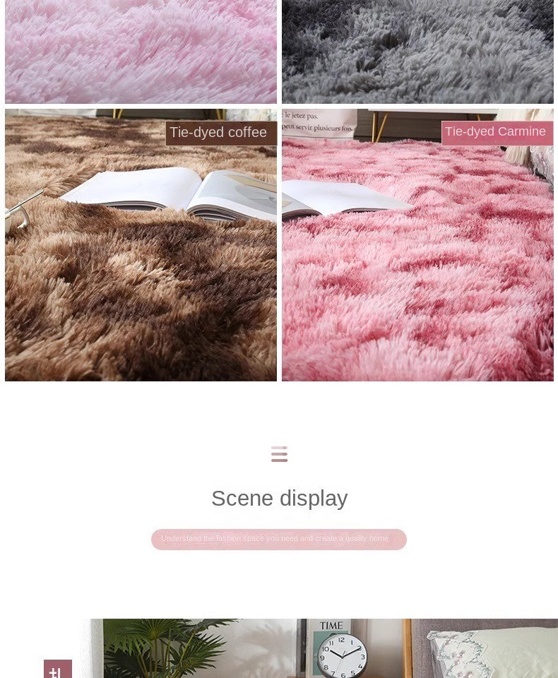Tie-Dye Oval Living Room Rug Comfortable Soft Home Decor Floor Cushion Sofa Eend Table Bedroom Fluffy Non-Slip Plush Bed Rug