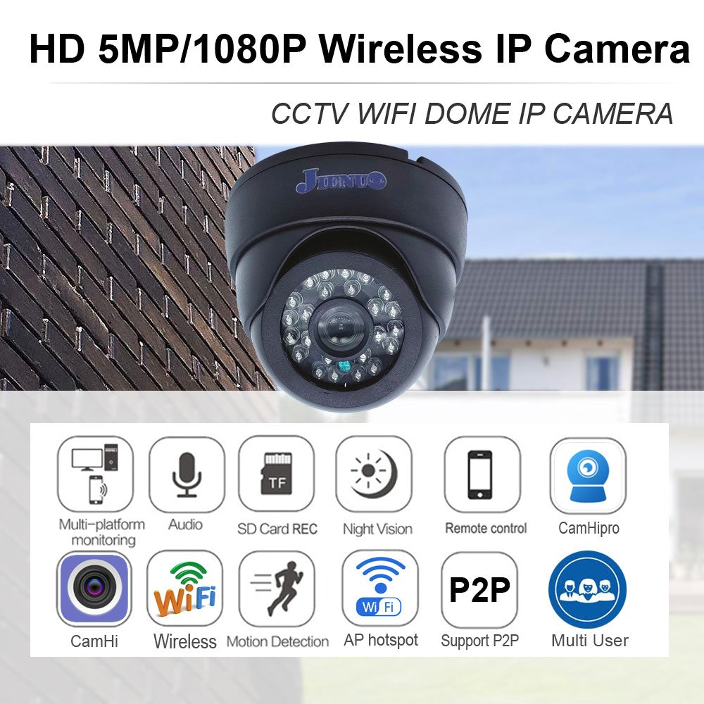 5MP 1080P Wifi IP Camera Dome Indoor Cctv Security Surveillance NightVision Infrared  Video Wireless Home Cam Onvif CamHipro